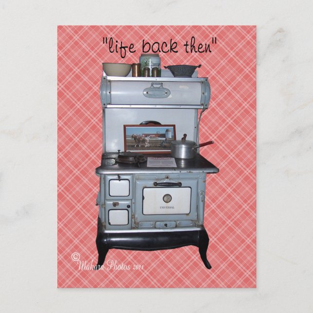 Wood Cookstove Postcard #1- customise (Front)