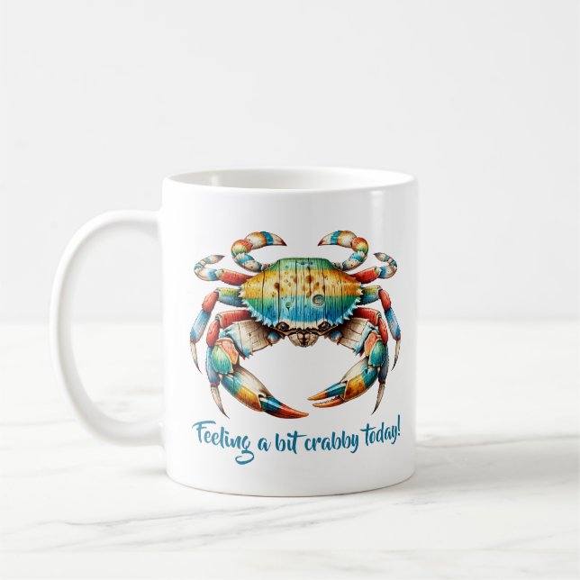 Wood Crab – Feeling a bit crabby! Coffee Mug (Left)