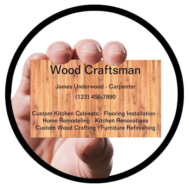 Wood Craftsman Carpenter Services Business Card (Creator Uploaded)