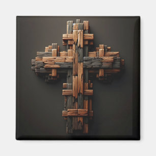 Wood Cross Magnet