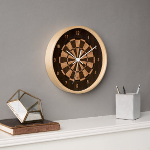 Wood Dartboard Clock