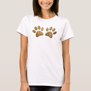 Wood Dog Paw Print Pet T-Shirt
