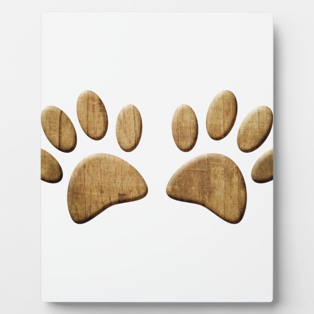 Wood Dog Paw Print Plaque (Front)