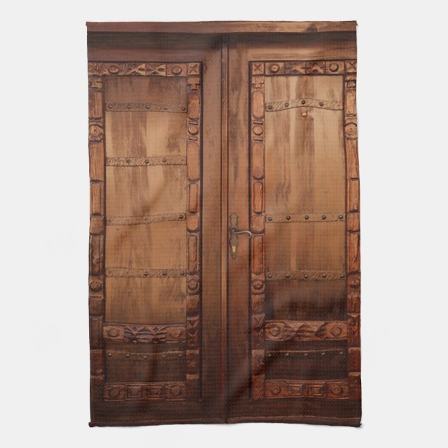 Wood Doors Tea Towel (Vertical)