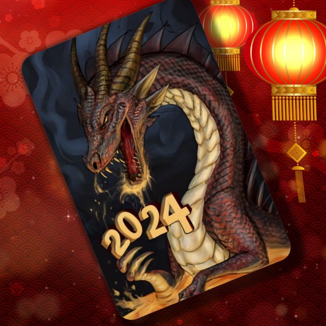 Wood Dragon 2024 Chinese New Year Lunar years  Magnet (Creator Uploaded)