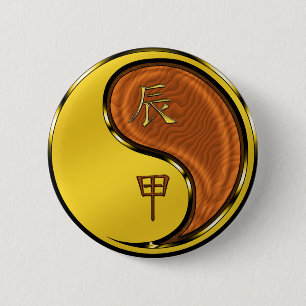 Wood Dragon 6 Cm Round Badge