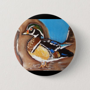 WOOD DUCK 6 CM ROUND BADGE