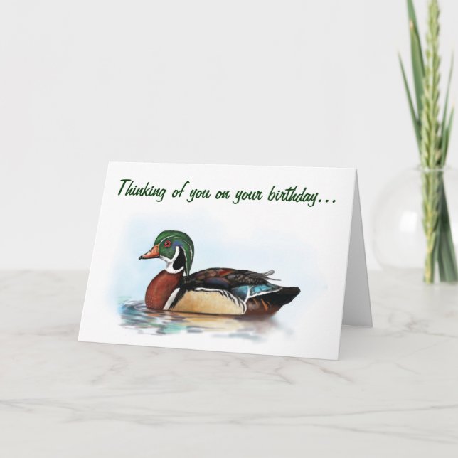 Wood Duck Birthday Card (Front)