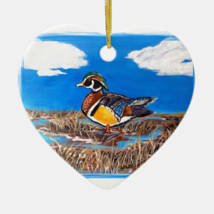 WOOD DUCK CERAMIC ORNAMENT