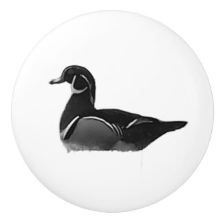 Wood duck drake ceramic pull