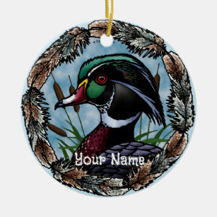 Wood Duck Head custom name ornament