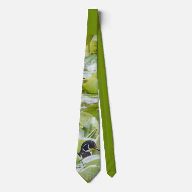 Wood Duck On Pond Tie (Front)