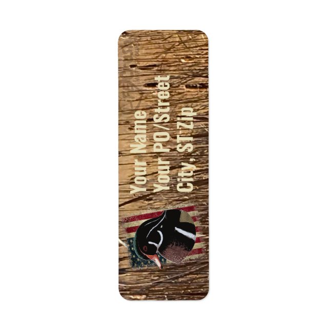 Wood Duck Return Address Labels (Front)