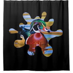 Wood Duck Shower Curtain, Duck Hunting Curtain