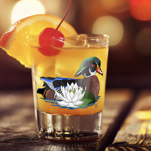 Wood Duck water Lily Shot Glass