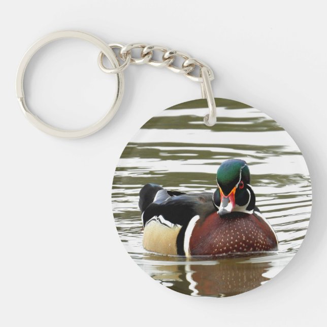 Wood Duck with Attitude Key Ring (Front)