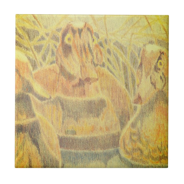 Wood Ducks on Water Ceramic Tile (Front)