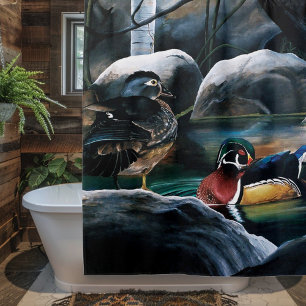 Wood Ducks Pond Shower Curtain