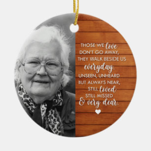 Wood Effect Personalised Photo Memorial Ceramic Ornament