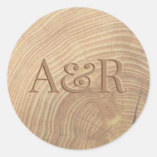 Wood effect Sticker monogram,
