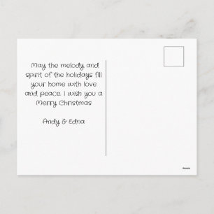 wood elegant family christmast customise holiday postcard
