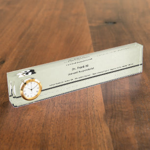 Wood Element Acupuncture business card name Nameplate