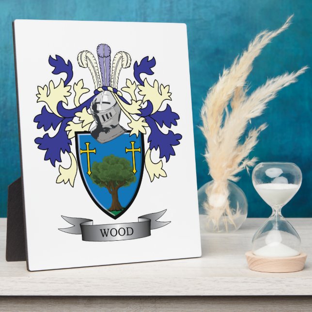 Wood Family Crest Coat of Arms Plaque (Side)