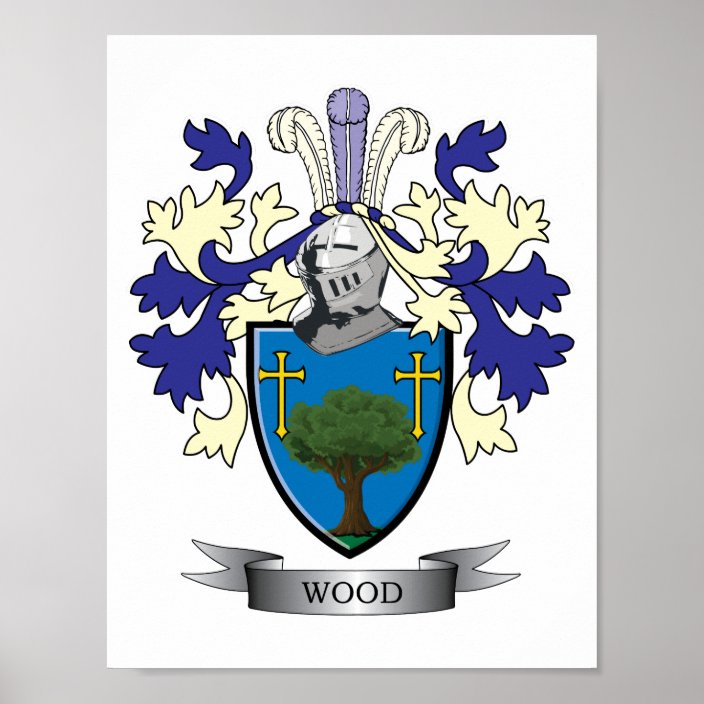 Wood Family Crest Coat of Arms Poster | Zazzle.com.au