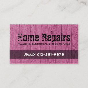 Wood Fence Maroon Business Card