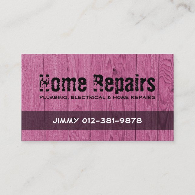 Wood Fence Maroon Business Card (Front)