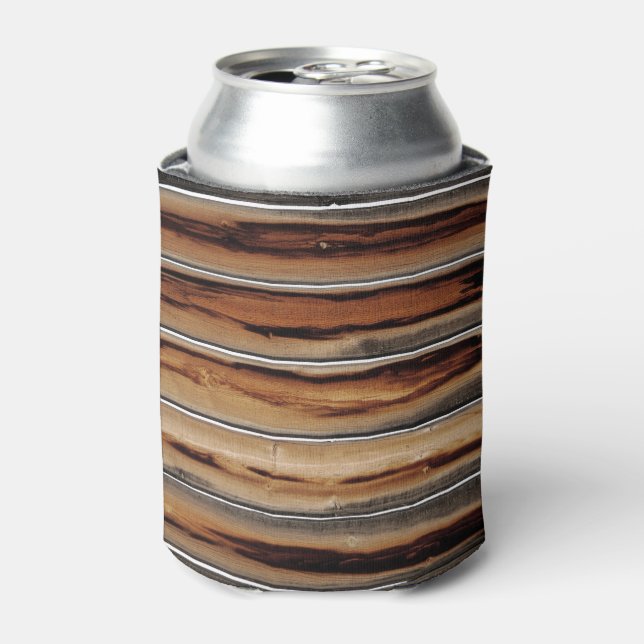 Wood Fence Texture Cool Unique Can Cooler (Can Front)