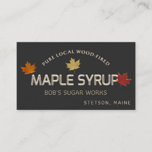 Wood-Fired Maple Syrup Maple Leaves Business Card