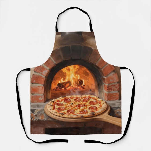 Wood-Fired Pepperoni Pizza Rustic Italian  Apron (Front)