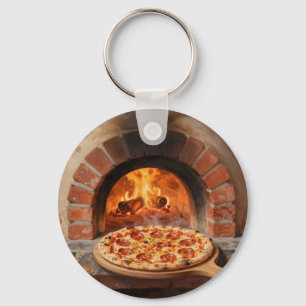 Wood-Fired Pepperoni Pizza Rustic Italian  Key Ring