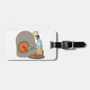 Wood Fired Pizza Oven Chef Luggage Tag