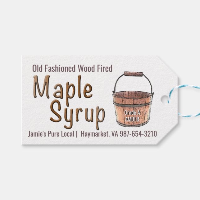 Wood Fired Tap & Bucket Maple Syrup Tag (Front (Horizontal))