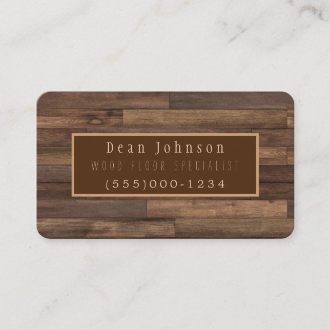 Wood Floor Design Carpentry Professional Business Card (Front)
