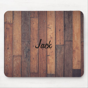 Wood Floor with Your Name Mouse Pad