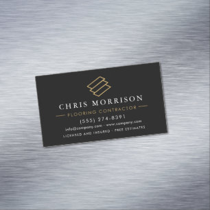 Wood Flooring Contractor Magnetic Business Card