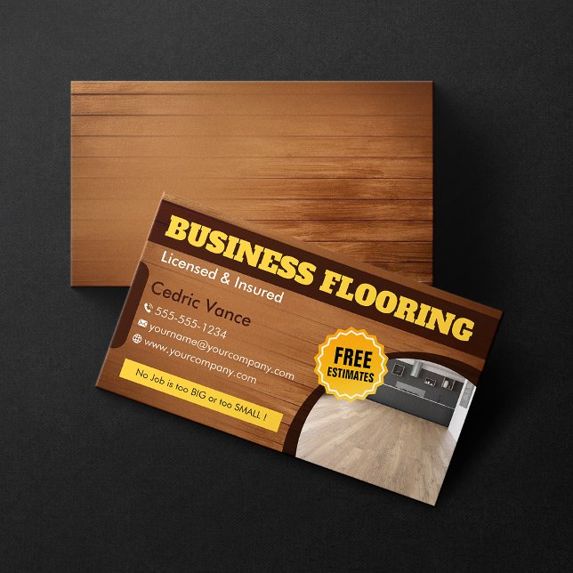 Wood Flooring Installation Service Photo Floors Business Card (Creator Uploaded)