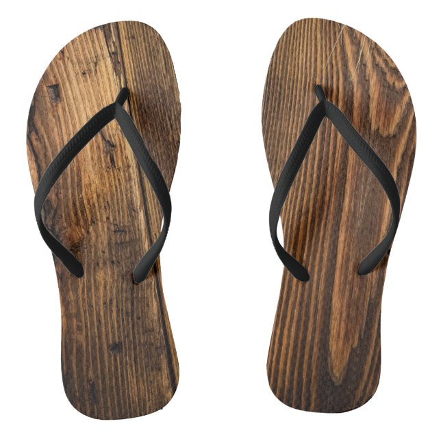 Wood Flop Flops Thongs (Footbed)