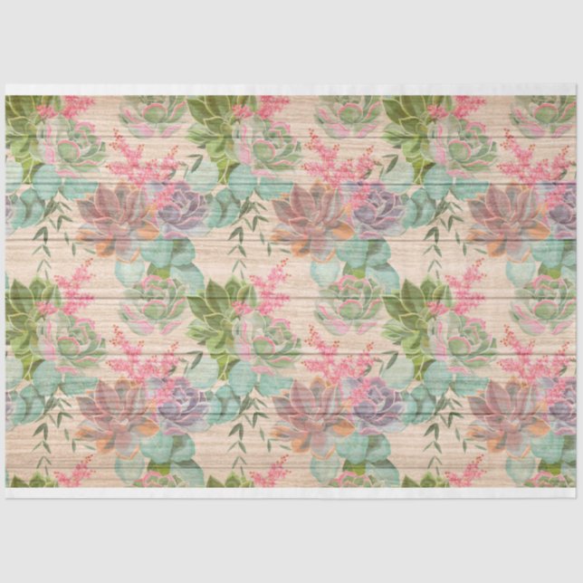 Wood Floral Modern Popular Tissue Paper (Front)