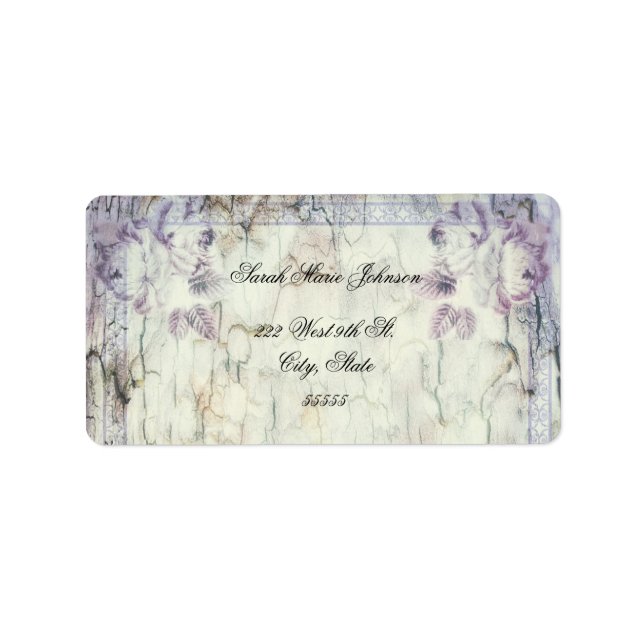 Wood Floral Wedding Address Labels (Front)