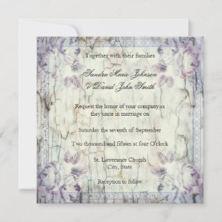 Wood Floral Wedding Invitation