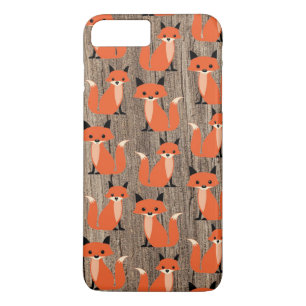 Wood fox cute retro whimsical hipster foxes vintag iPhone 8 plus/7 plus case