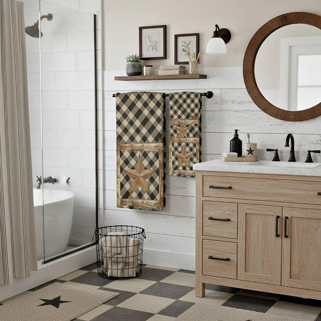 Wood frame and star bath towel set (Creator Uploaded)