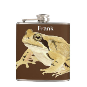 Wood Frog Hip Flask