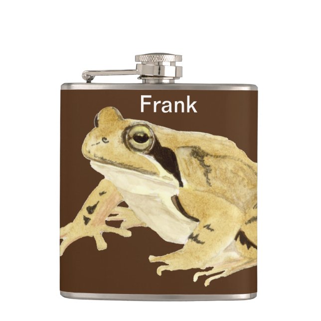 Wood Frog Hip Flask (Front)