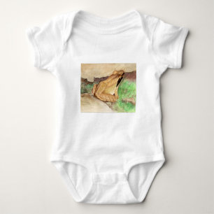 Wood Frog Watercolor Baby Bodysuit