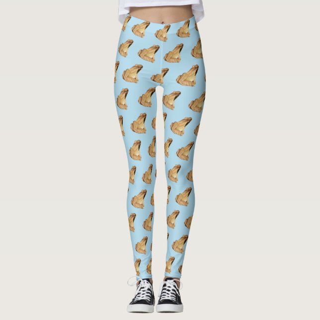 Wood Frog Watercolor Leggings (Front)